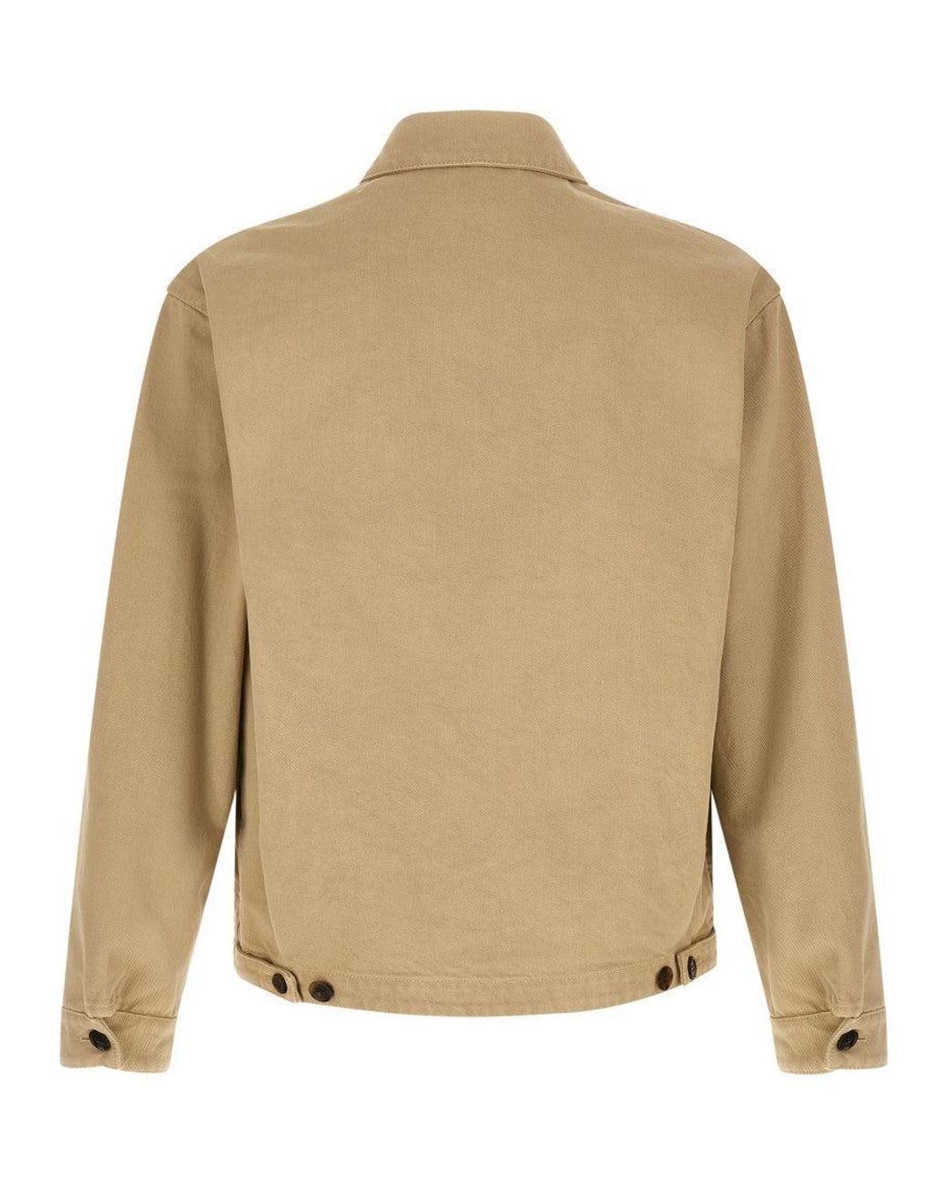 Prada Natural Solid Shirt Collar Jacket for men