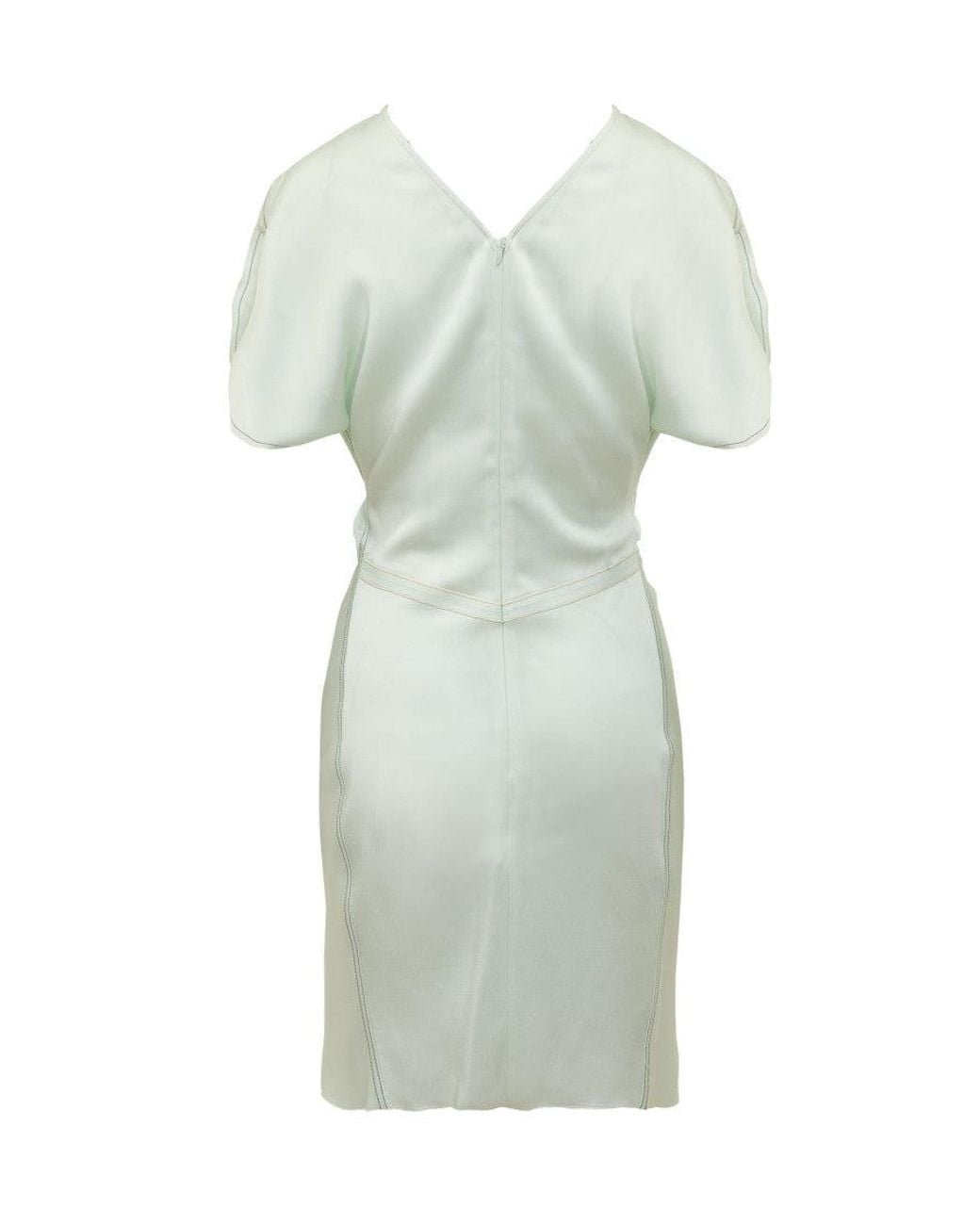 Victoria Beckham Green Light V Neck Midi Dress