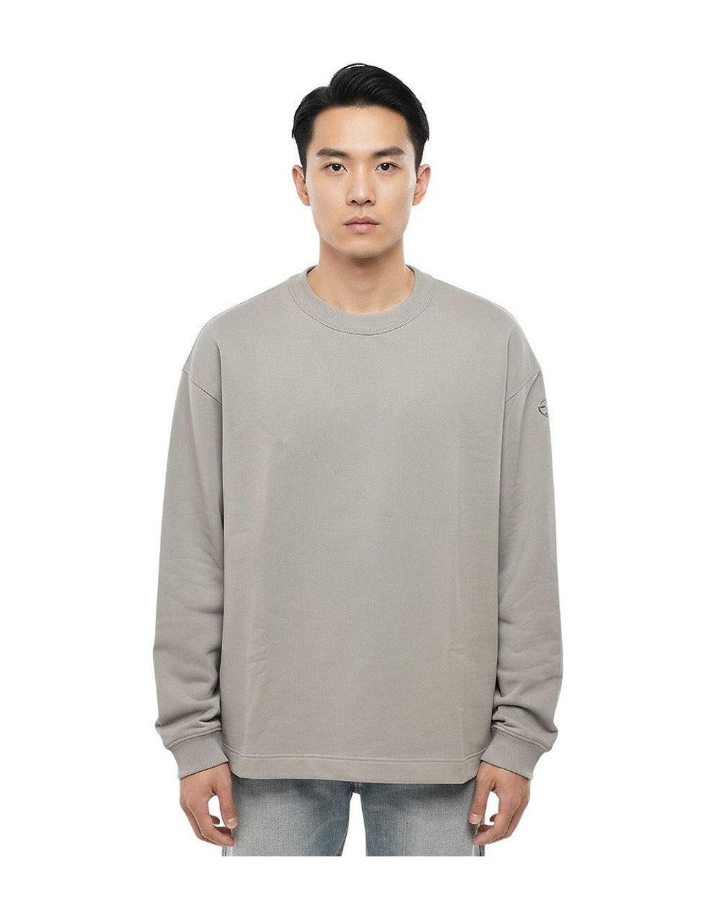 DIESEL Gray Crew Neck Sweatshirt for men