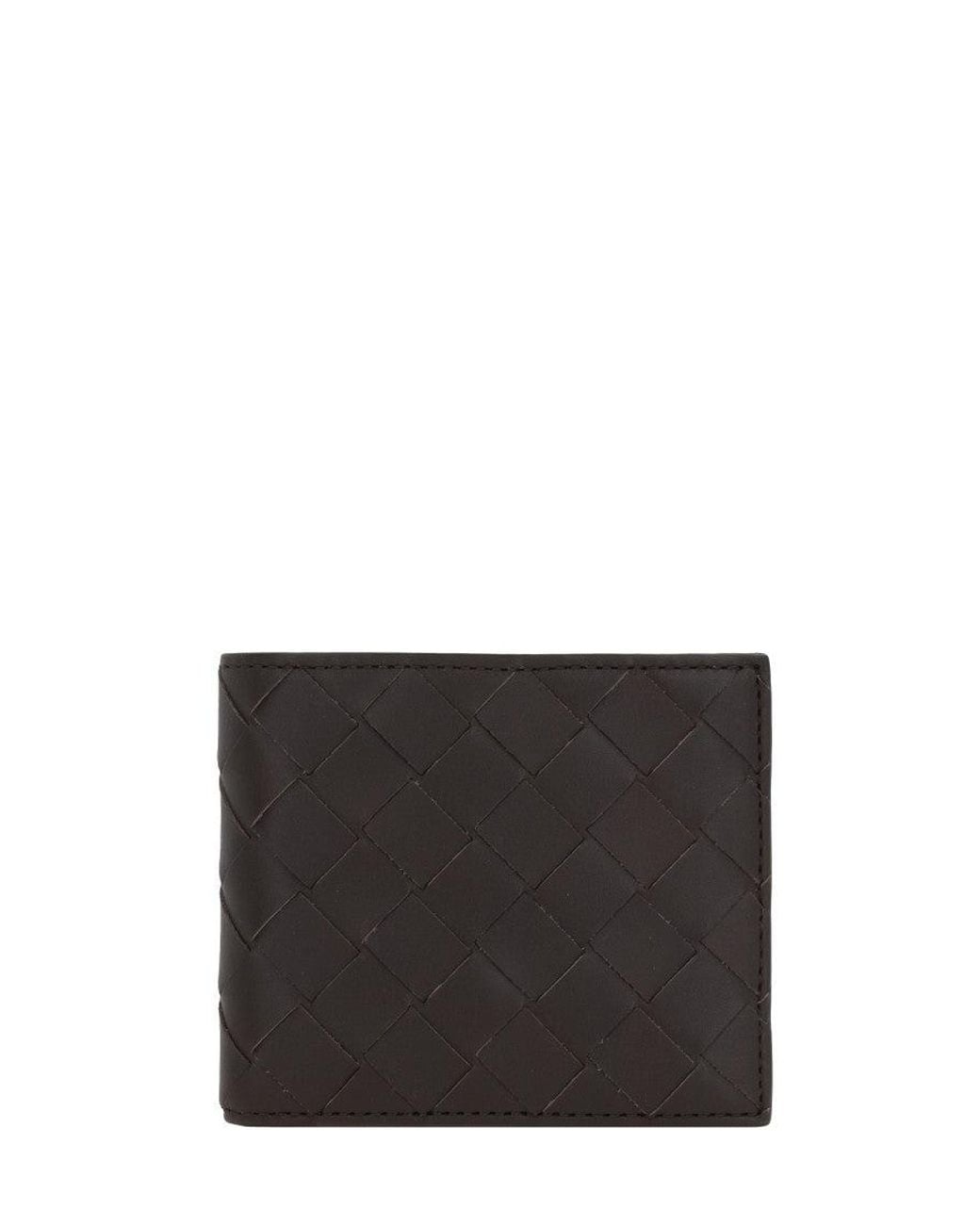 Bottega Veneta Black Textured Intrecciato Pattern Wallet for men