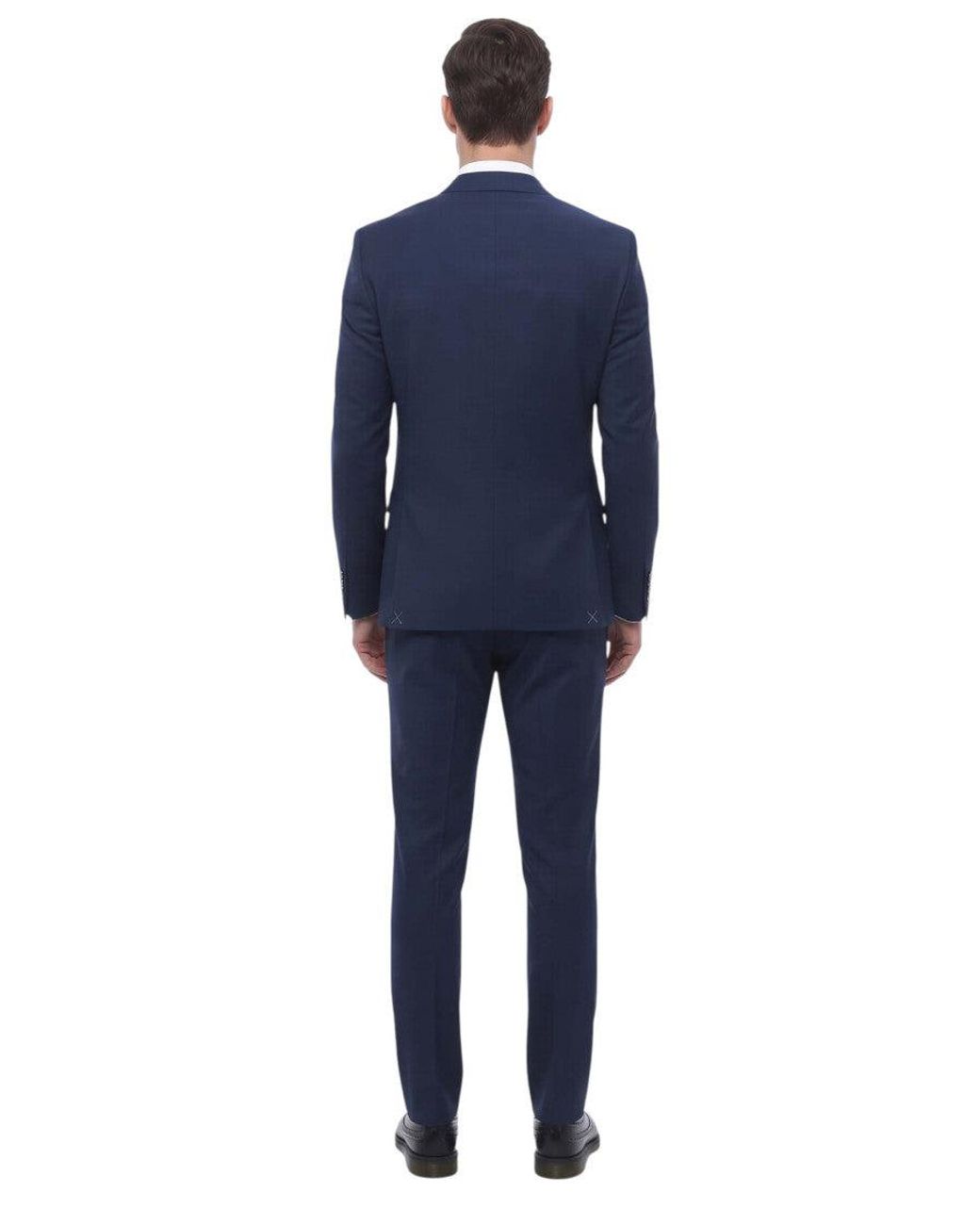 Corneliani Blue Notched Lapel Suit for men