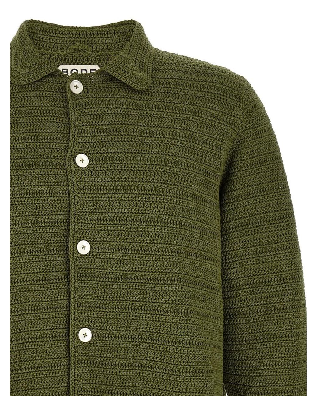 Bode Green Cotton Blouse for men
