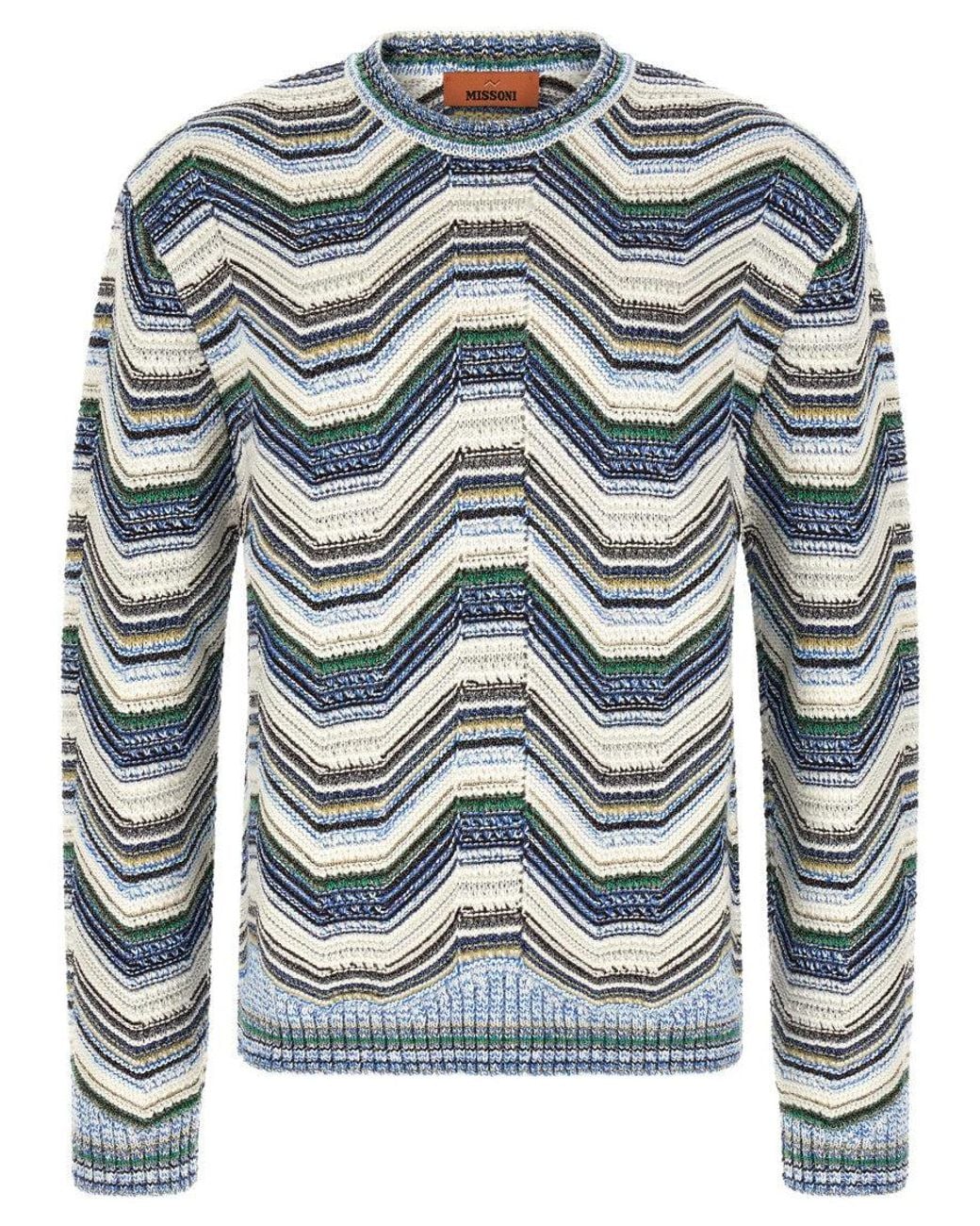 Missoni Blue Crew Neck Sweater for men