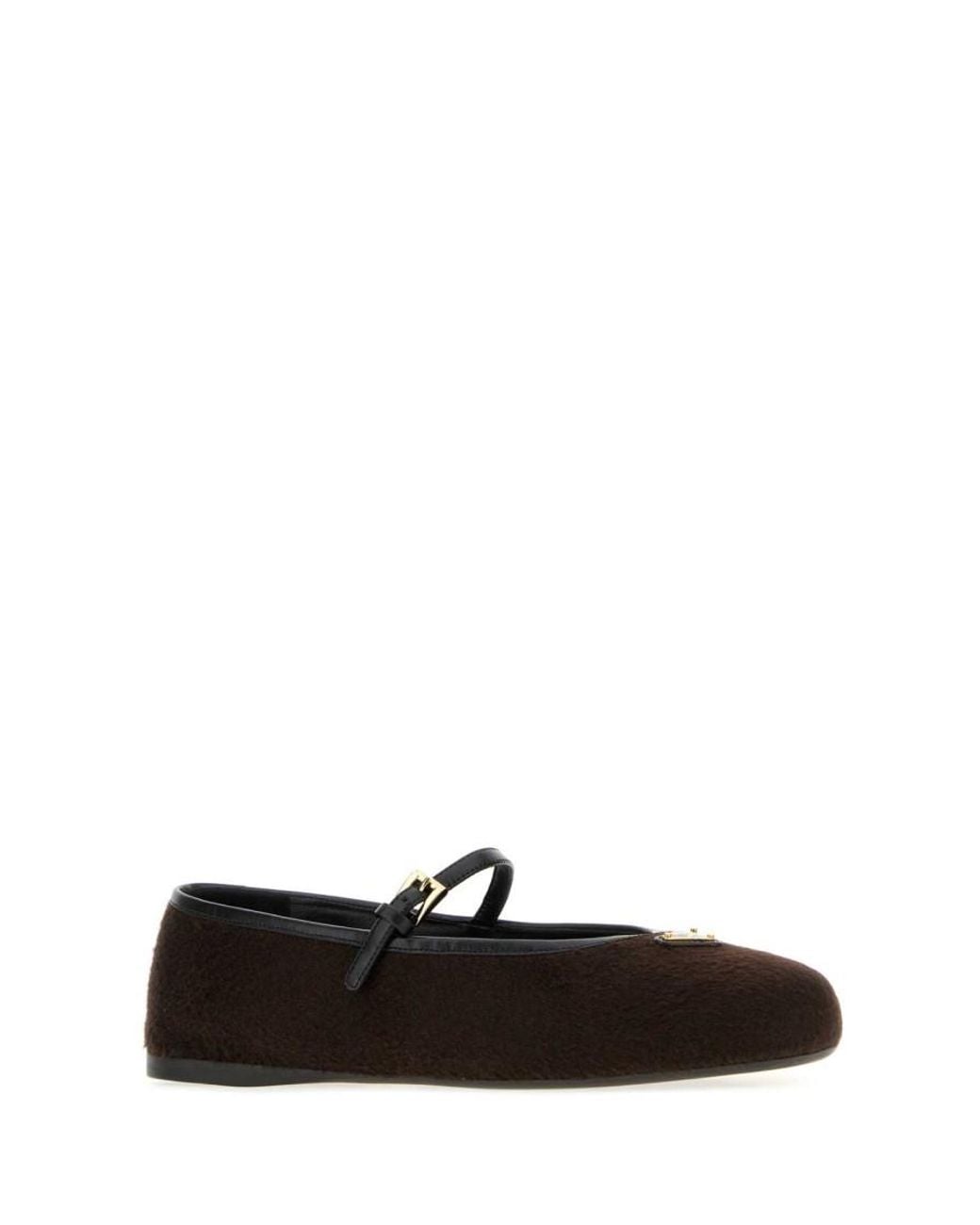 Prada White Logo Ballet Flats