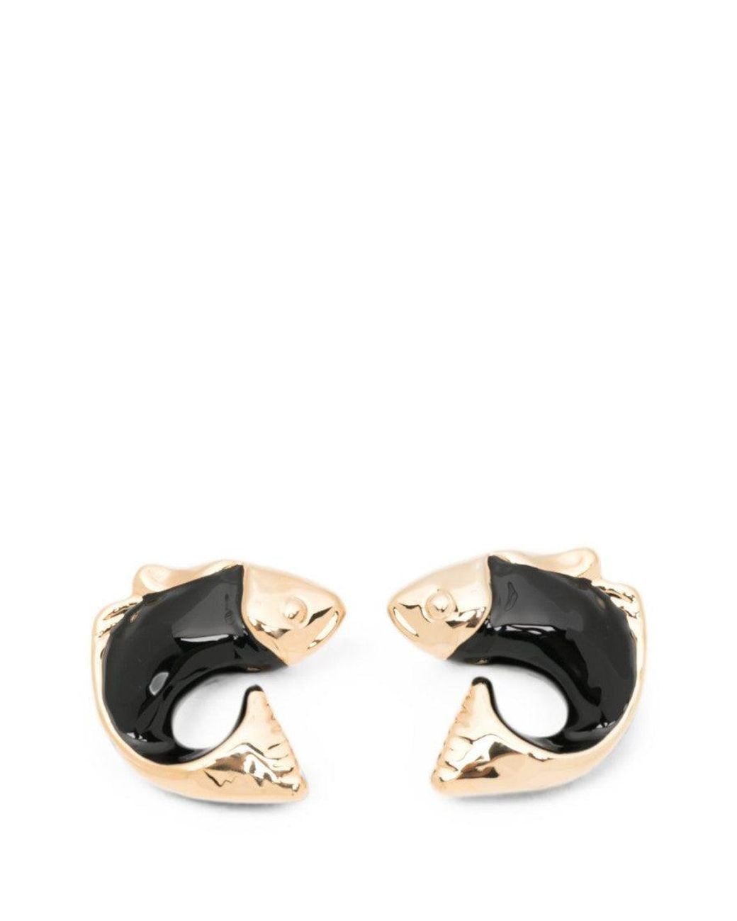 Jacquemus Metallic Golden Fish Shaped Earrings