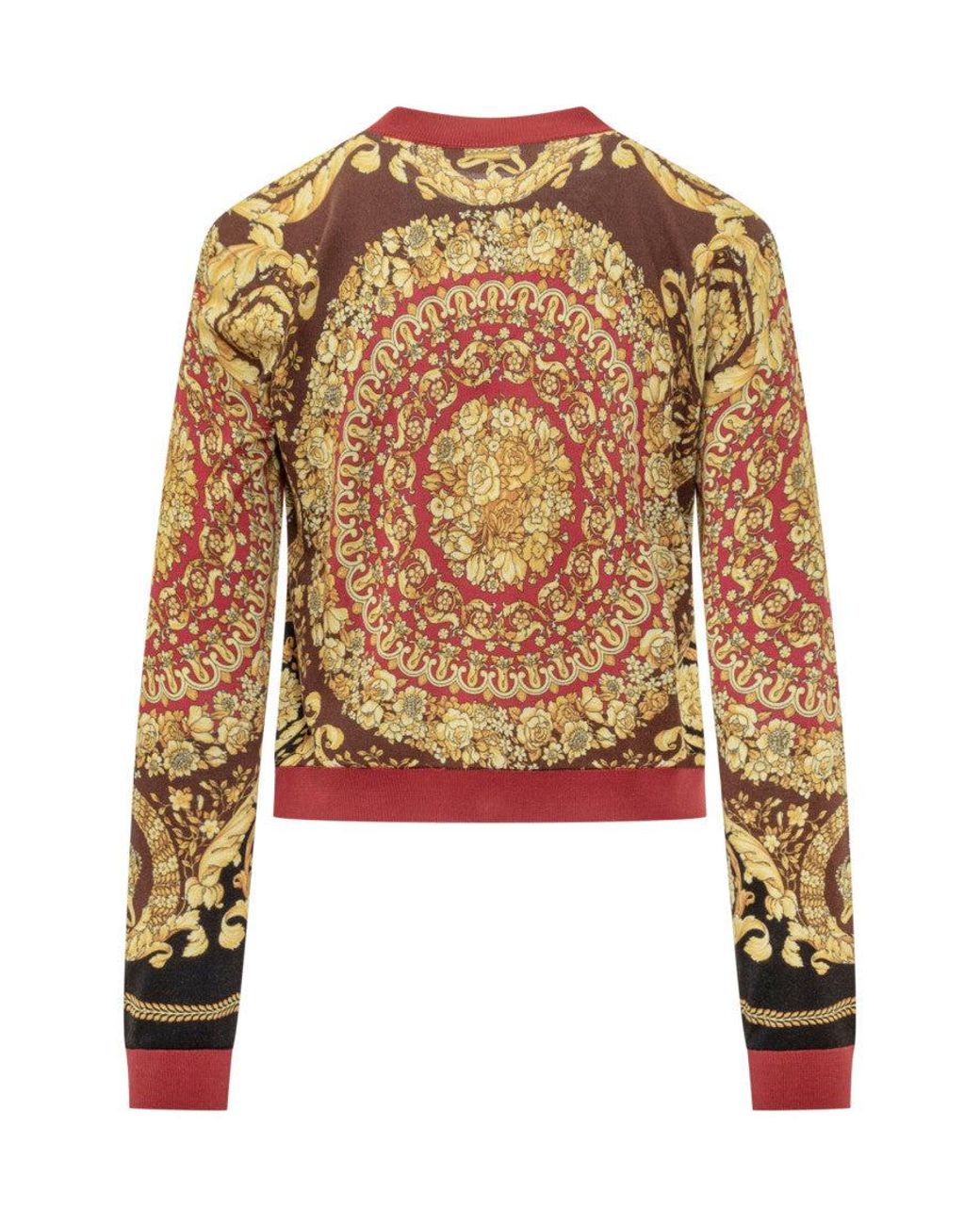 Versace Multicolor Printed Round Neck Cardigan