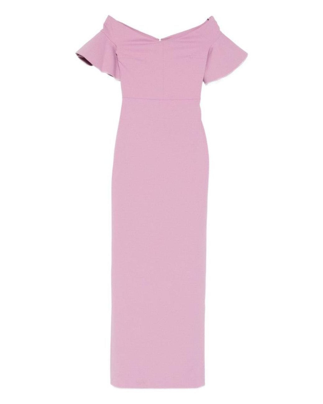 Solace London Pink Off-Shoulder Maxi Dress