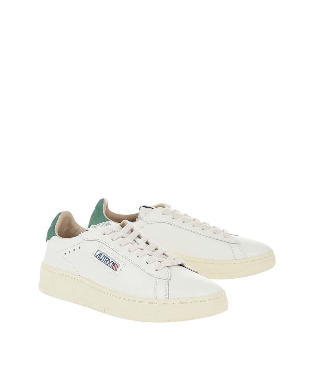 Autry White Leather Low-Top Sneakers