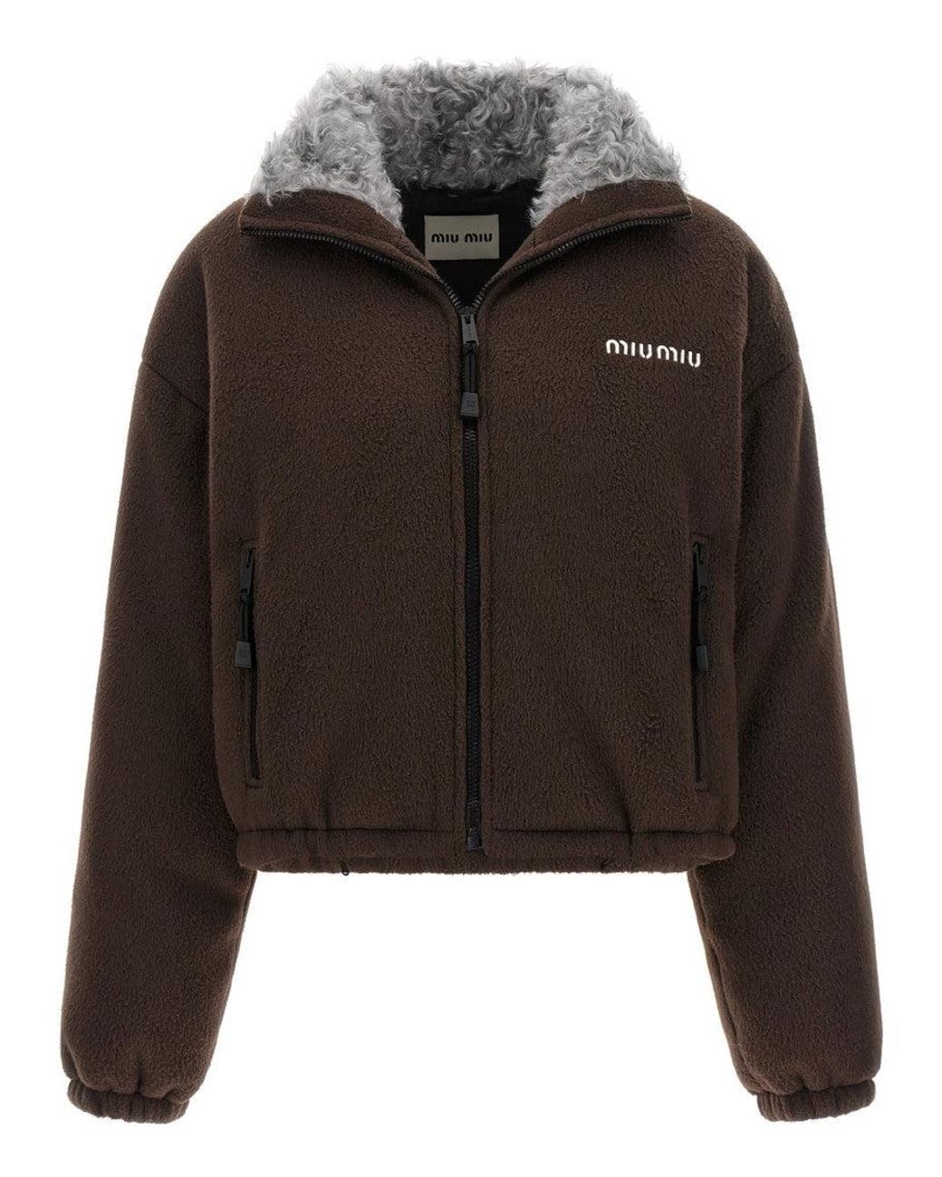 Miu Miu Black Logo Shirt Collar Jacket