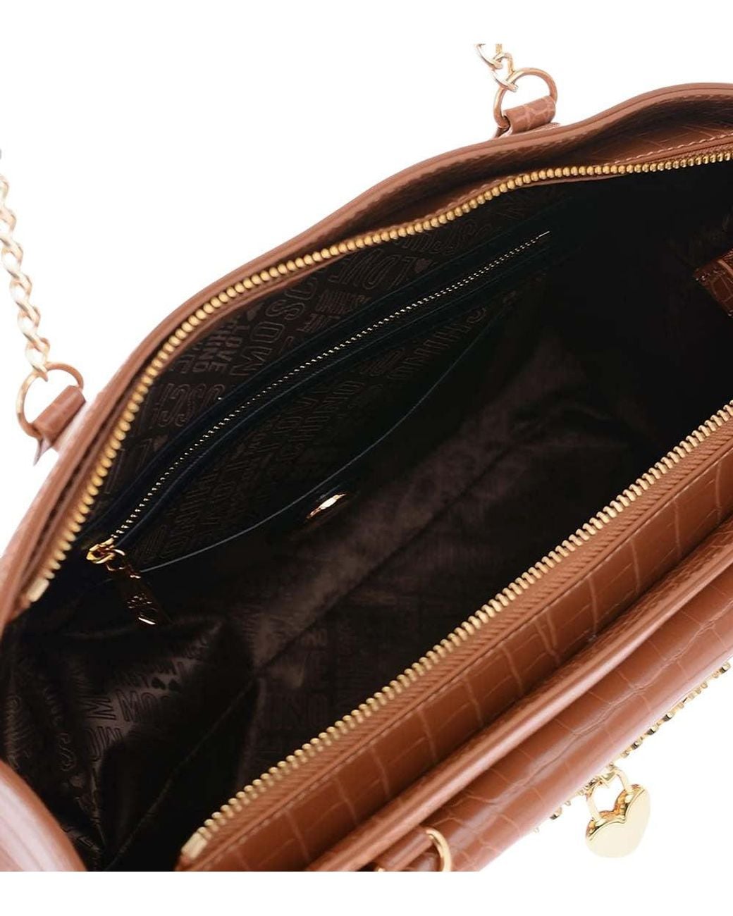 Love Moschino Brown Logo Large Tote
