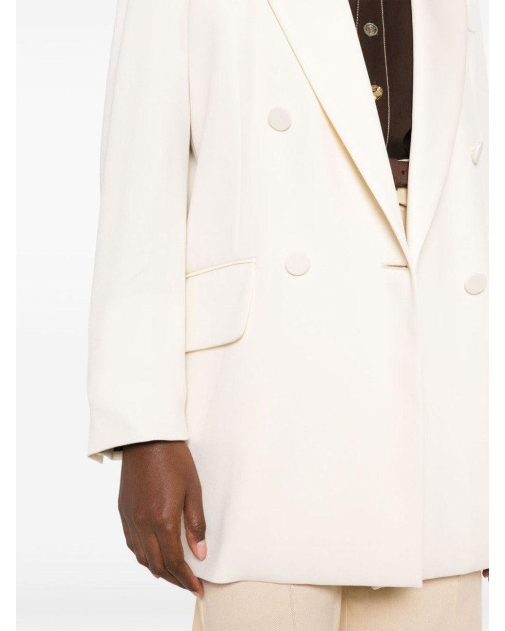 Max Mara White Wool Trench Coat