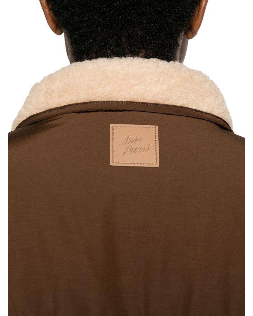 AMI Brown Regular Fleece Jacket for men