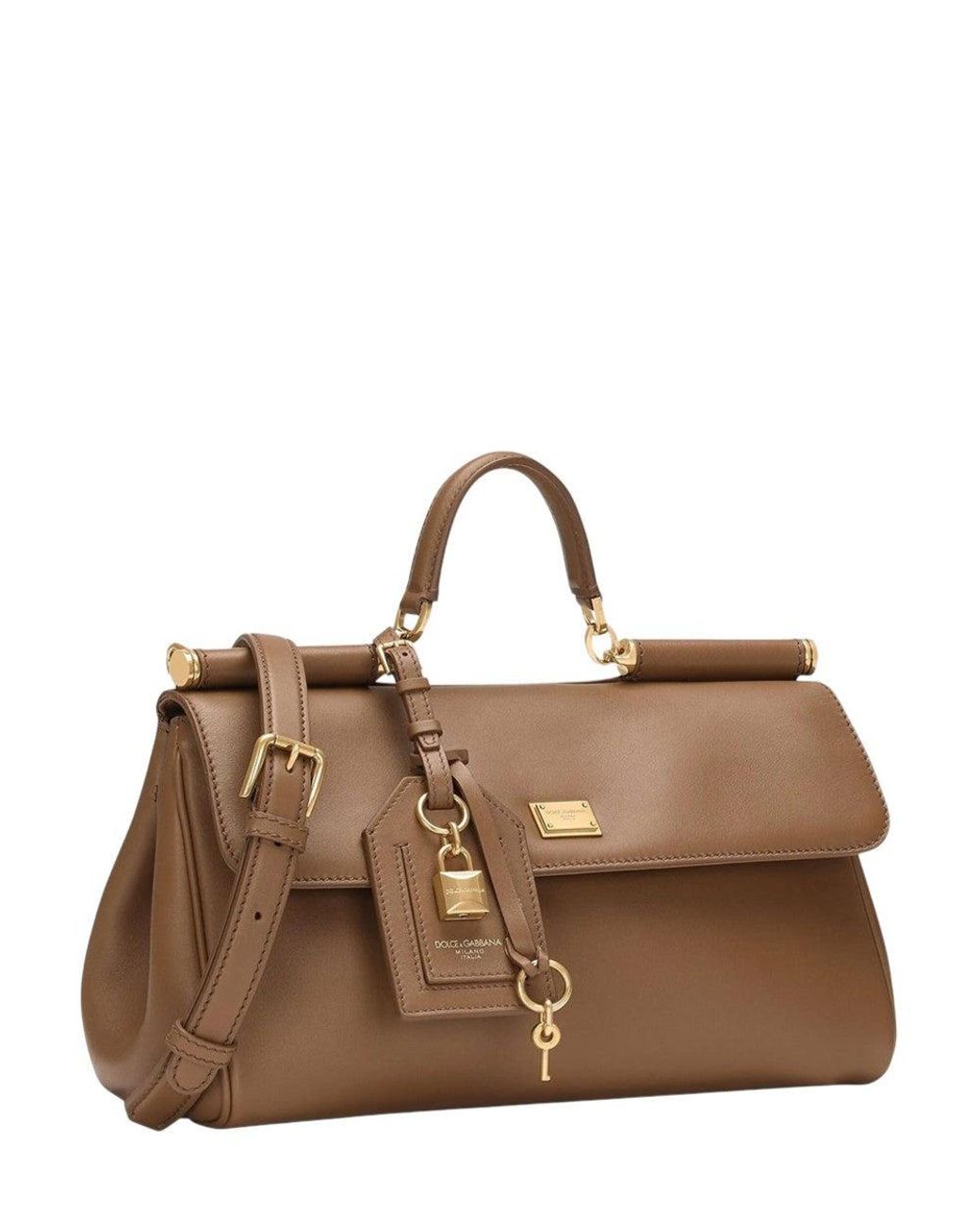 Dolce & Gabbana Brown My Sicily Medium Satchel