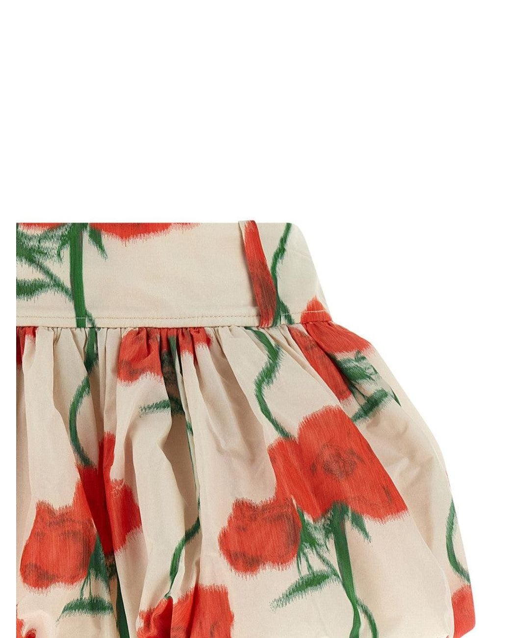 KENZO Red Floral Taffeta Skirt