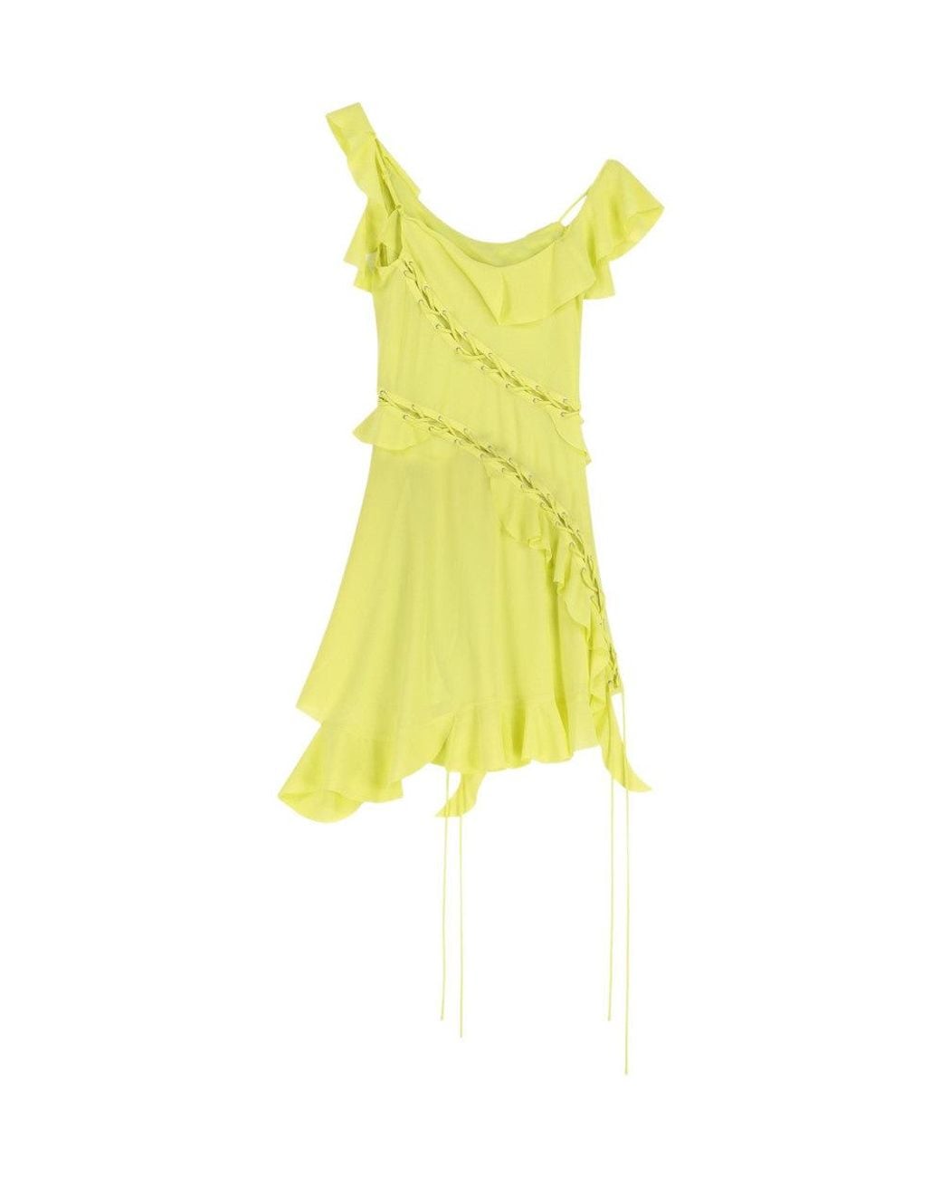 Acne Yellow Asymmetric Neck Dress