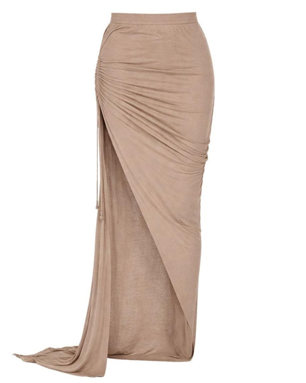 Rick Owens Natural Solid Maxi Skirt