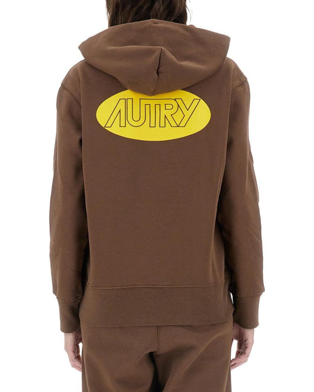 Autry Brown Logo Hood Sweatshirt