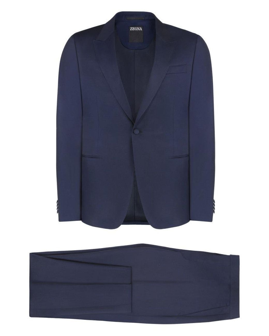 Zegna Blue Peaked Lapel Suit for men