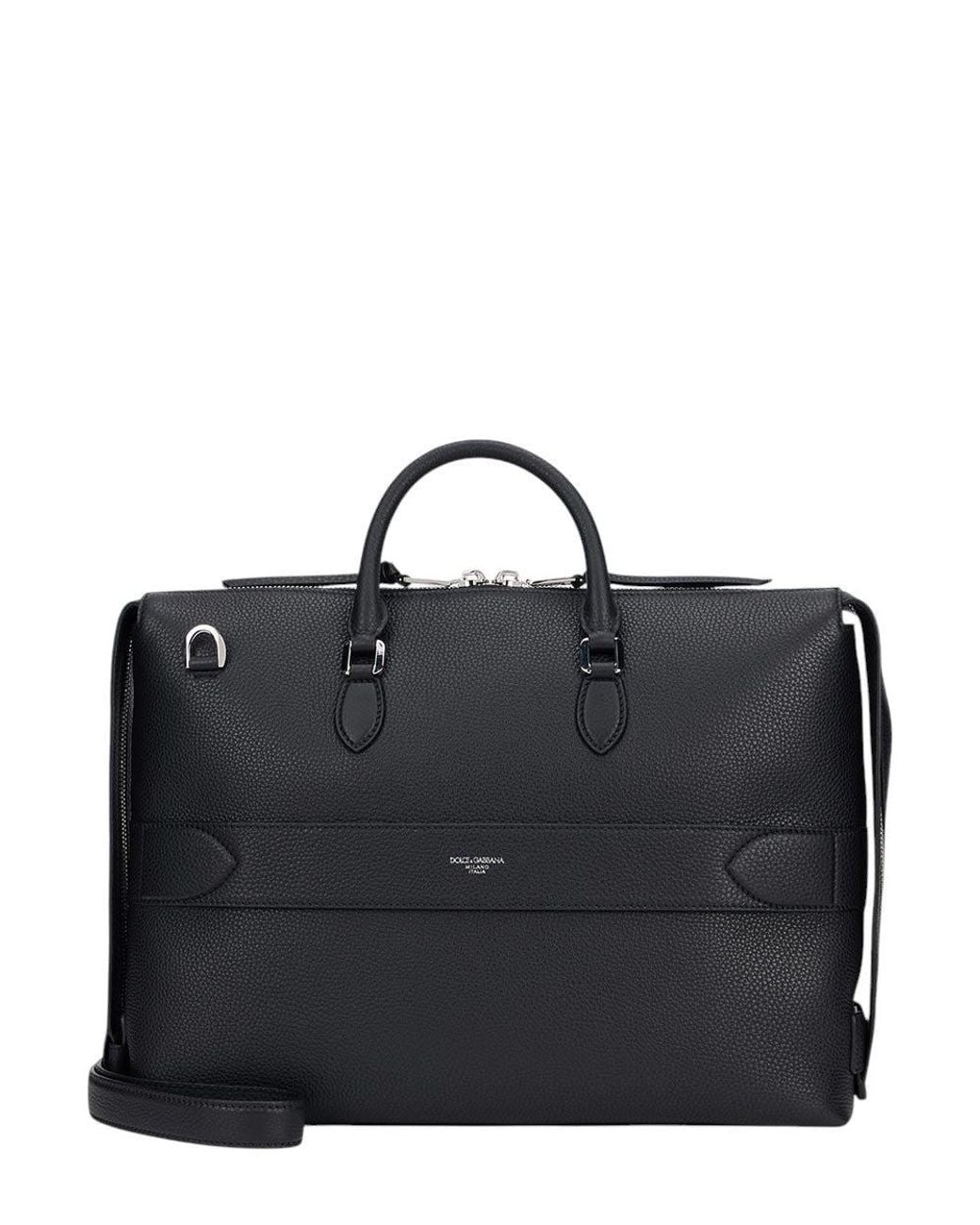 Dolce & Gabbana Black Vittoria Large Briefcase Bag for men