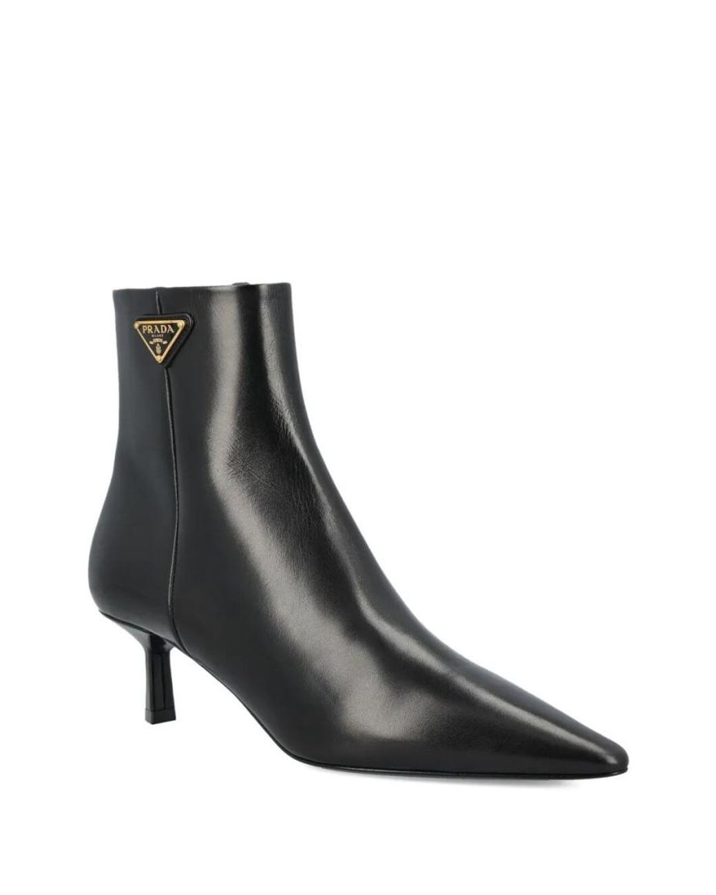Prada Black Logo Triangle Boots