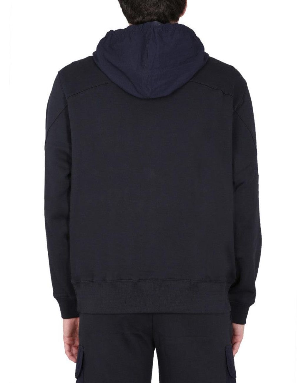 Paul Smith Blue Ps Paul Smith Hooded Logo-Print Organic Cotton Sweatshirt for men