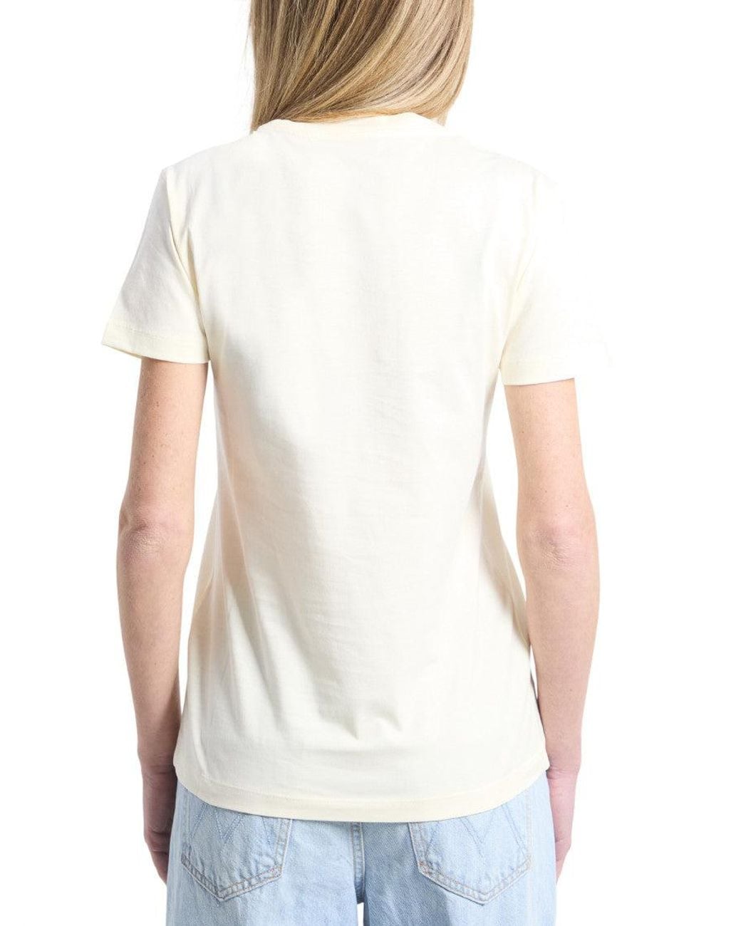Moncler White Off Logo Crew Neck T-Shirt
