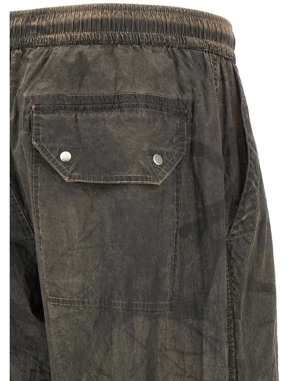 Stone Island Gray Printed Pants With Logo Badge for men