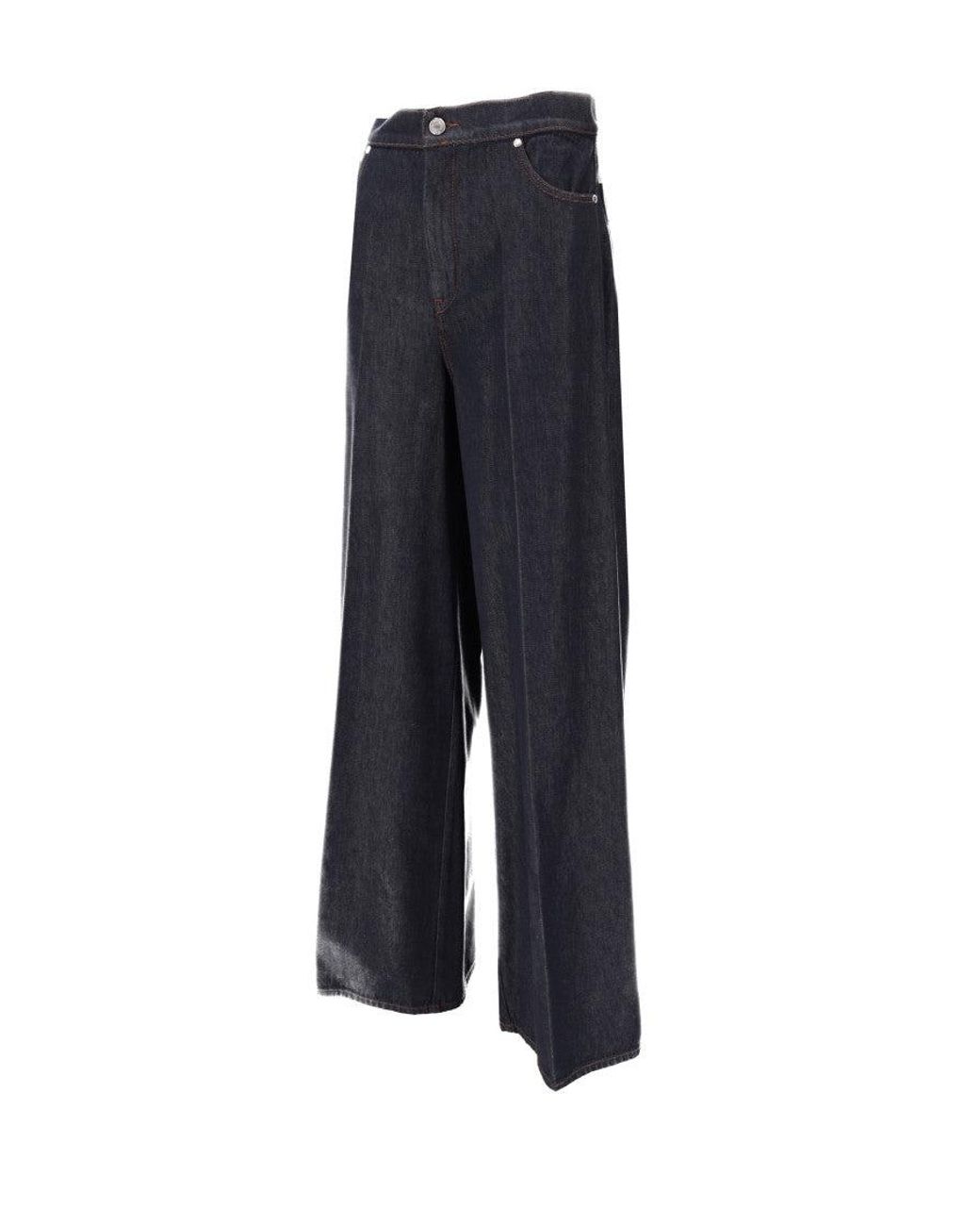 Max Mara Blue Relaxed Flat Front Pants