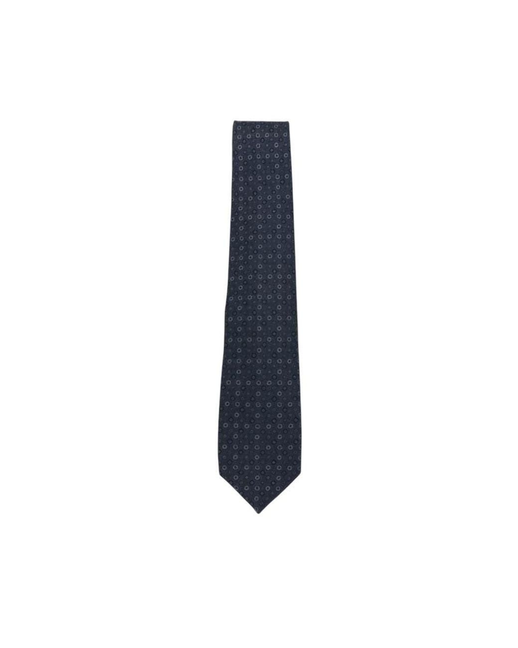 Ferragamo Blue Geometric Pattern Tie for men