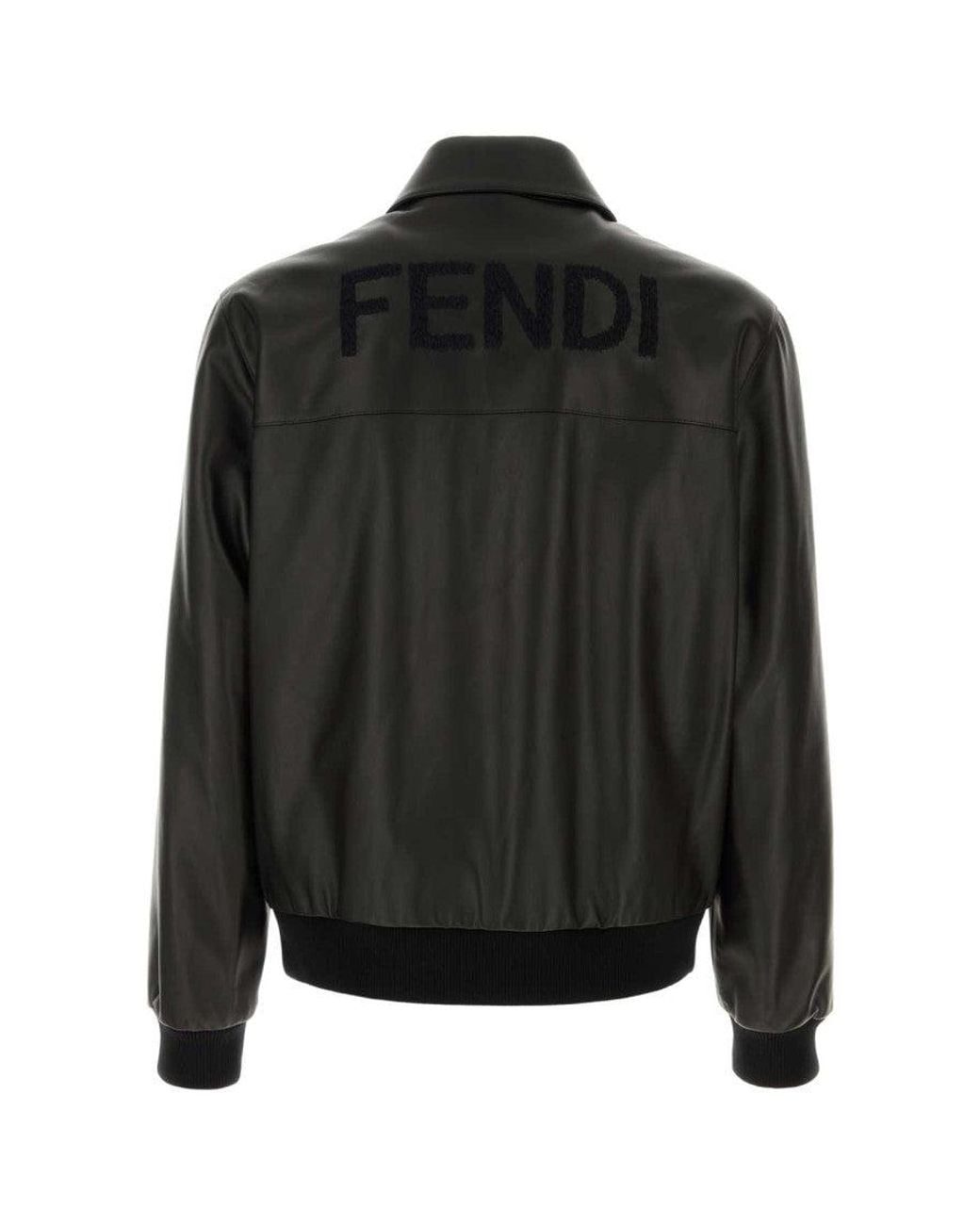 Fendi Black Leather Jacket for men