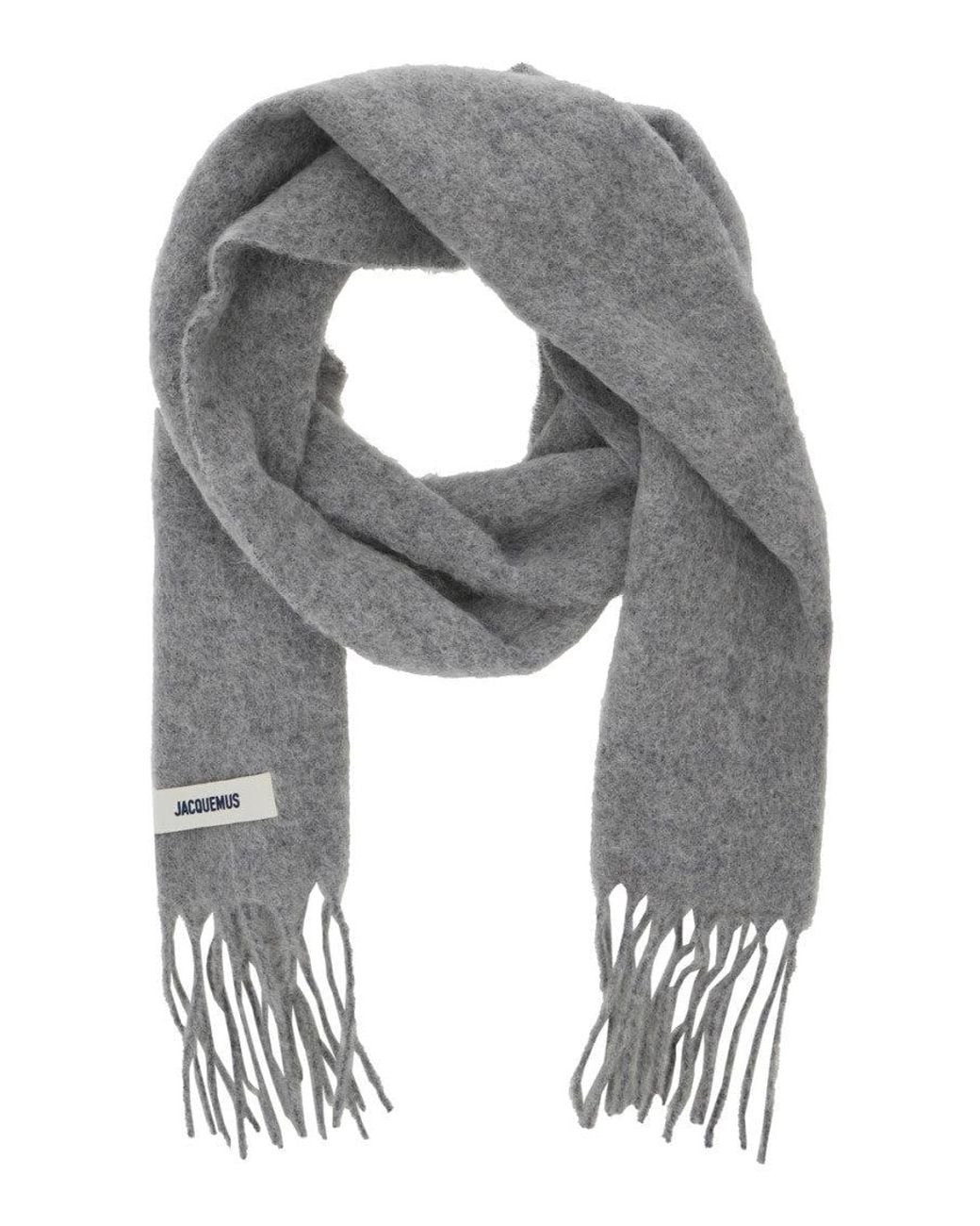 Jacquemus Gray Textured Scarf for men