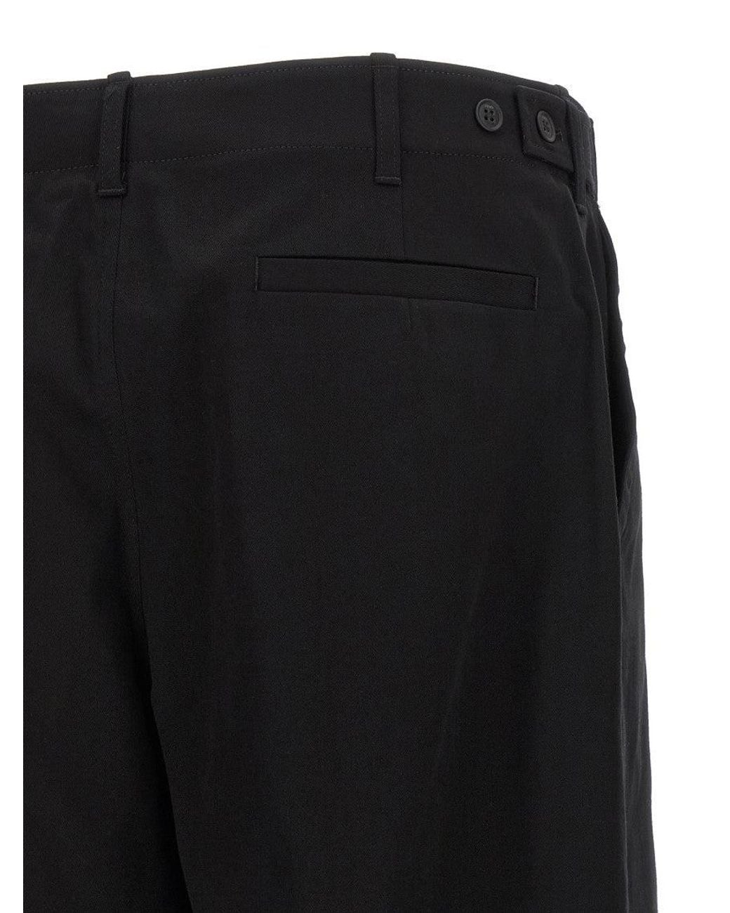 Fendi Black Cotton Gabardine Trousers for men