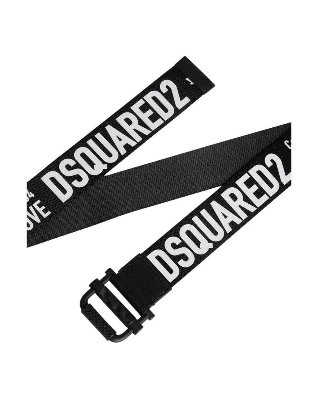DSquared² Black Logo Adjustable Belt for men