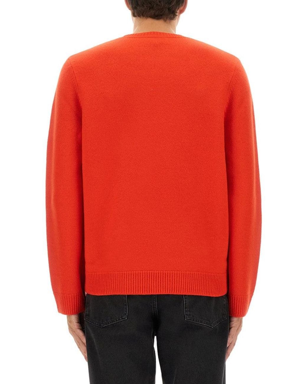 A.P.C. Red Crew Neck Sweater for men