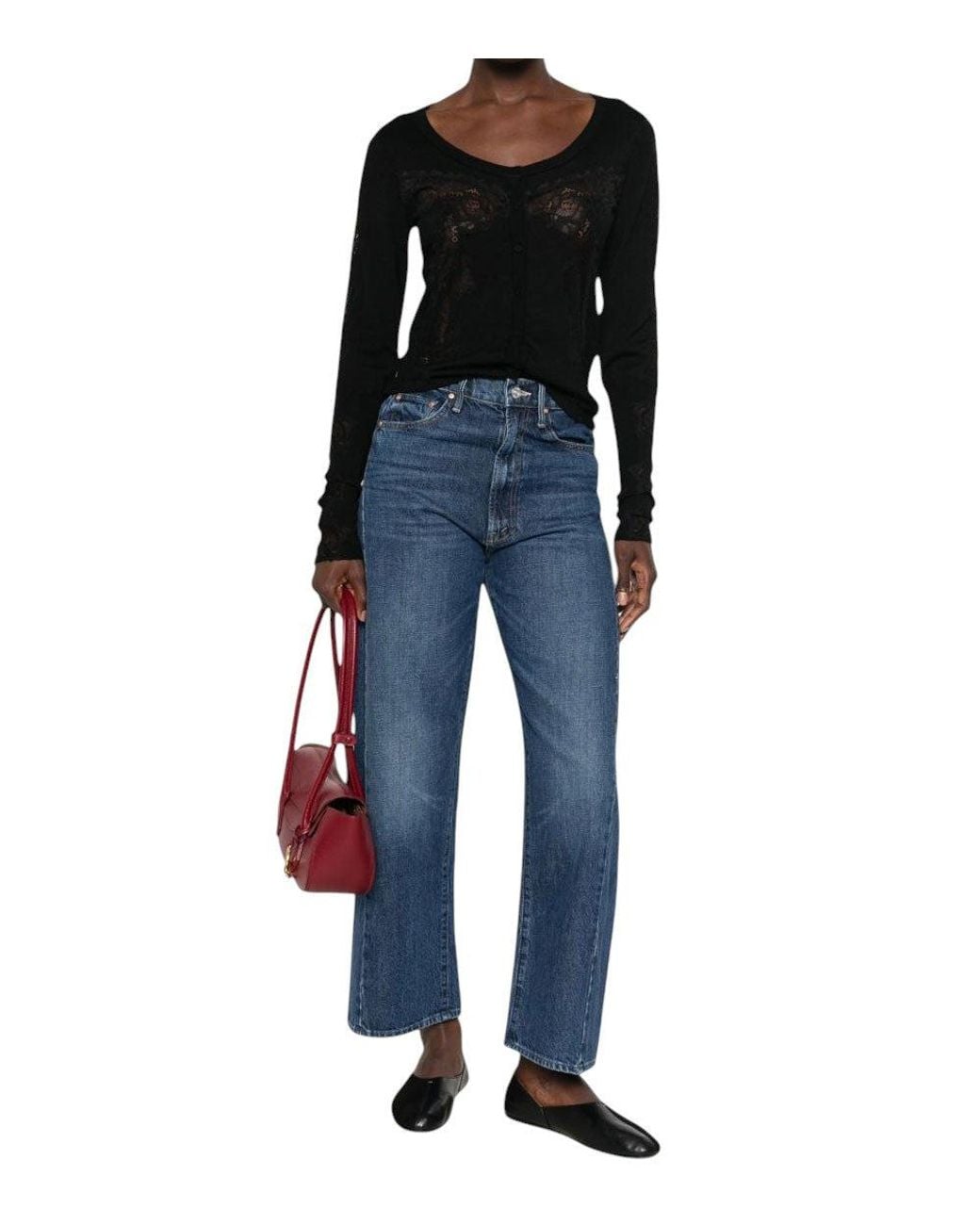 Pinko Black Floral Round Neck Sweater