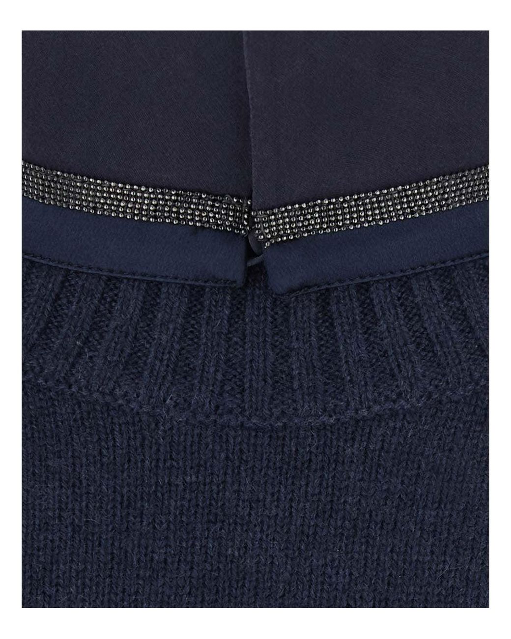 Brunello Cucinelli Blue Mock Collar Sweater