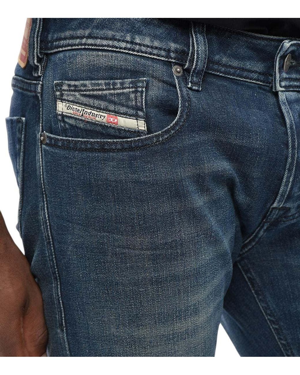 DIESEL Blue Slim Mid Rise Jeans for men