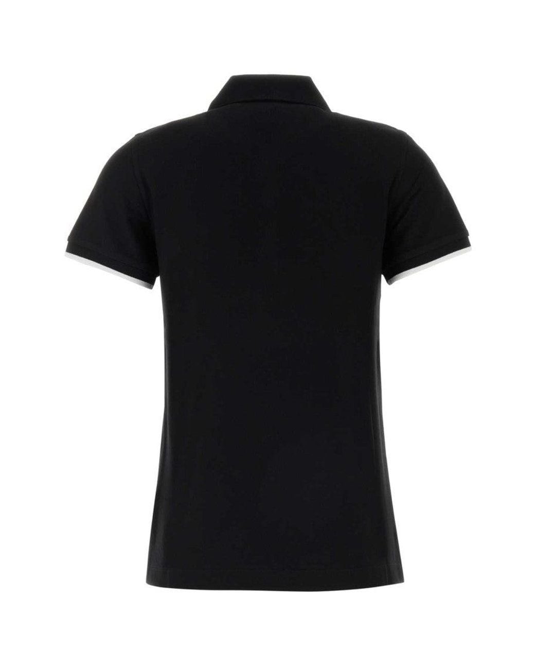 Moncler Black Logo Shirt Collar Polo
