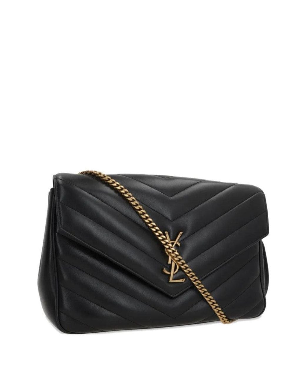 Saint Laurent Black Large Loulou Quilted Leather Shoulder Bag