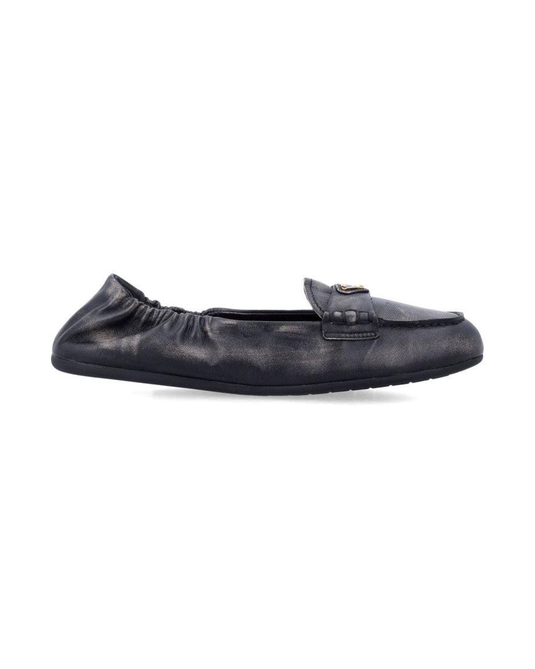 Prada Blue Leather Loafers