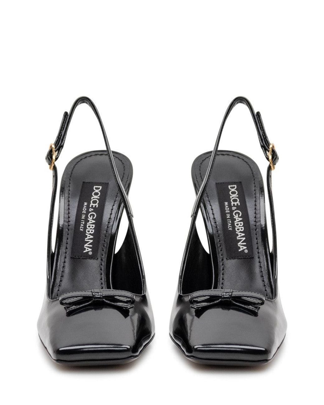 Dolce & Gabbana Black Leather Slingback Pumps