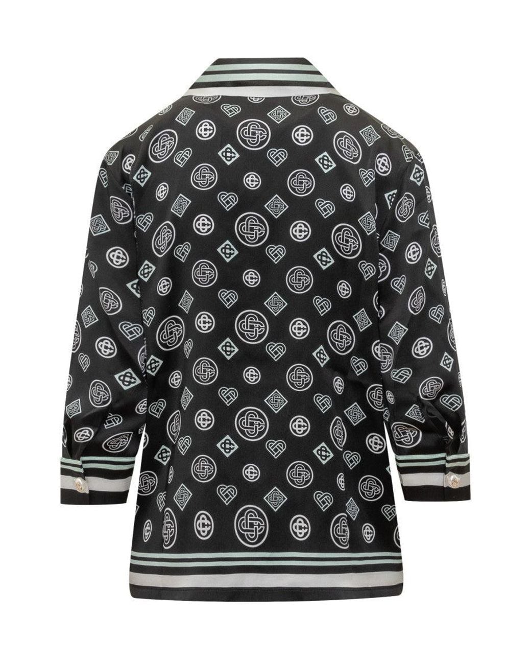 Casablanca Black Regular Logo Print Shirt