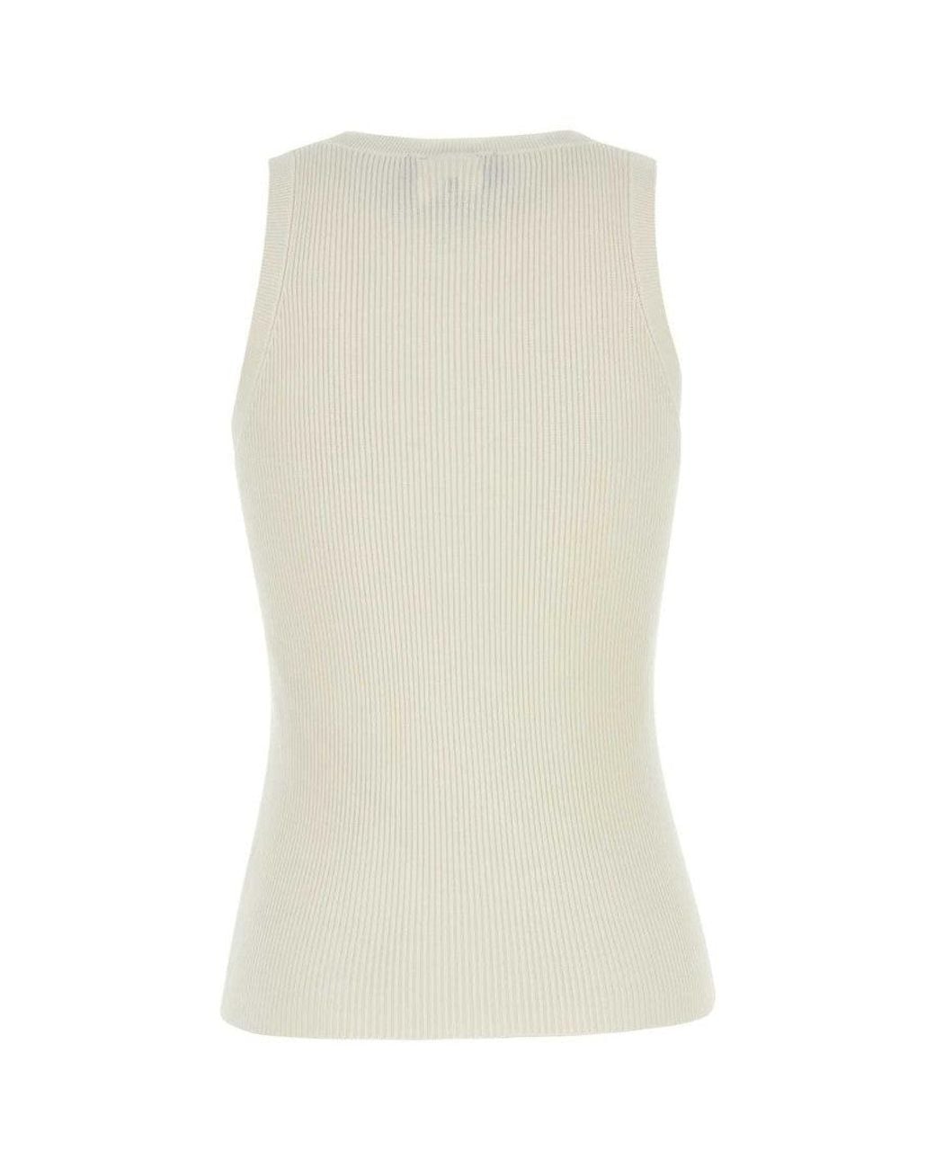 Fendi White Silk And Cotton Top
