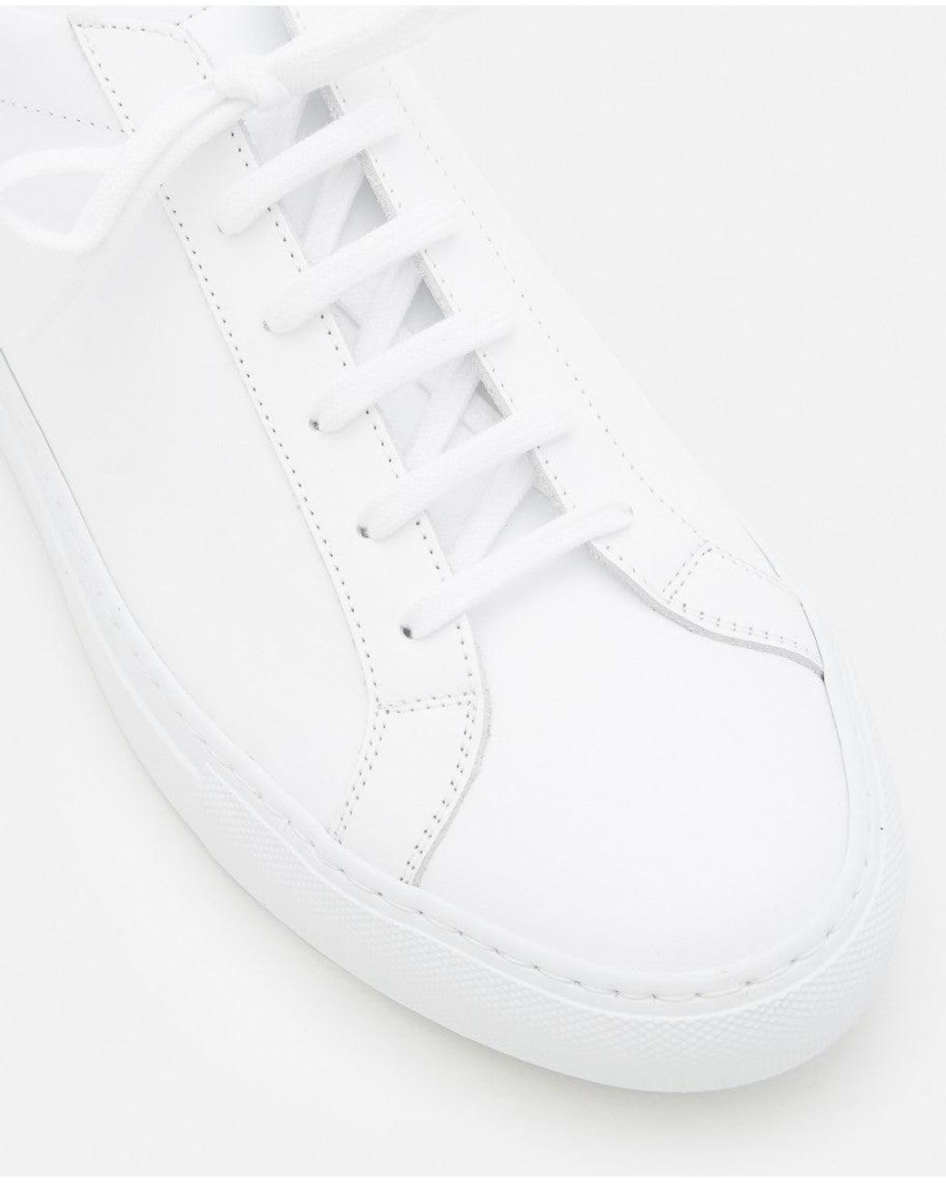 Common Projects White Solid Lace Up Sneakers for men