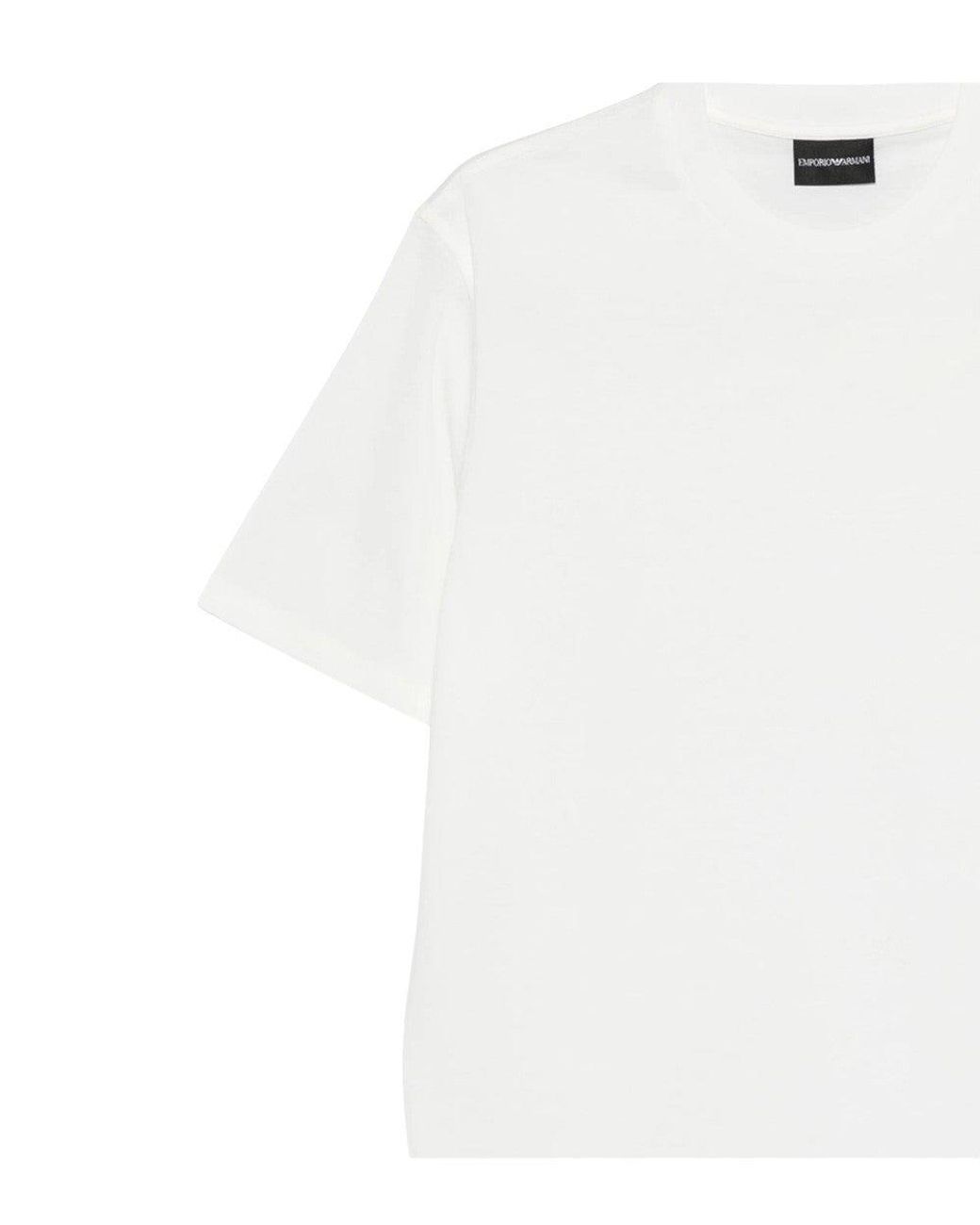 Emporio Armani White Solid Crew Neck T-Shirt for men