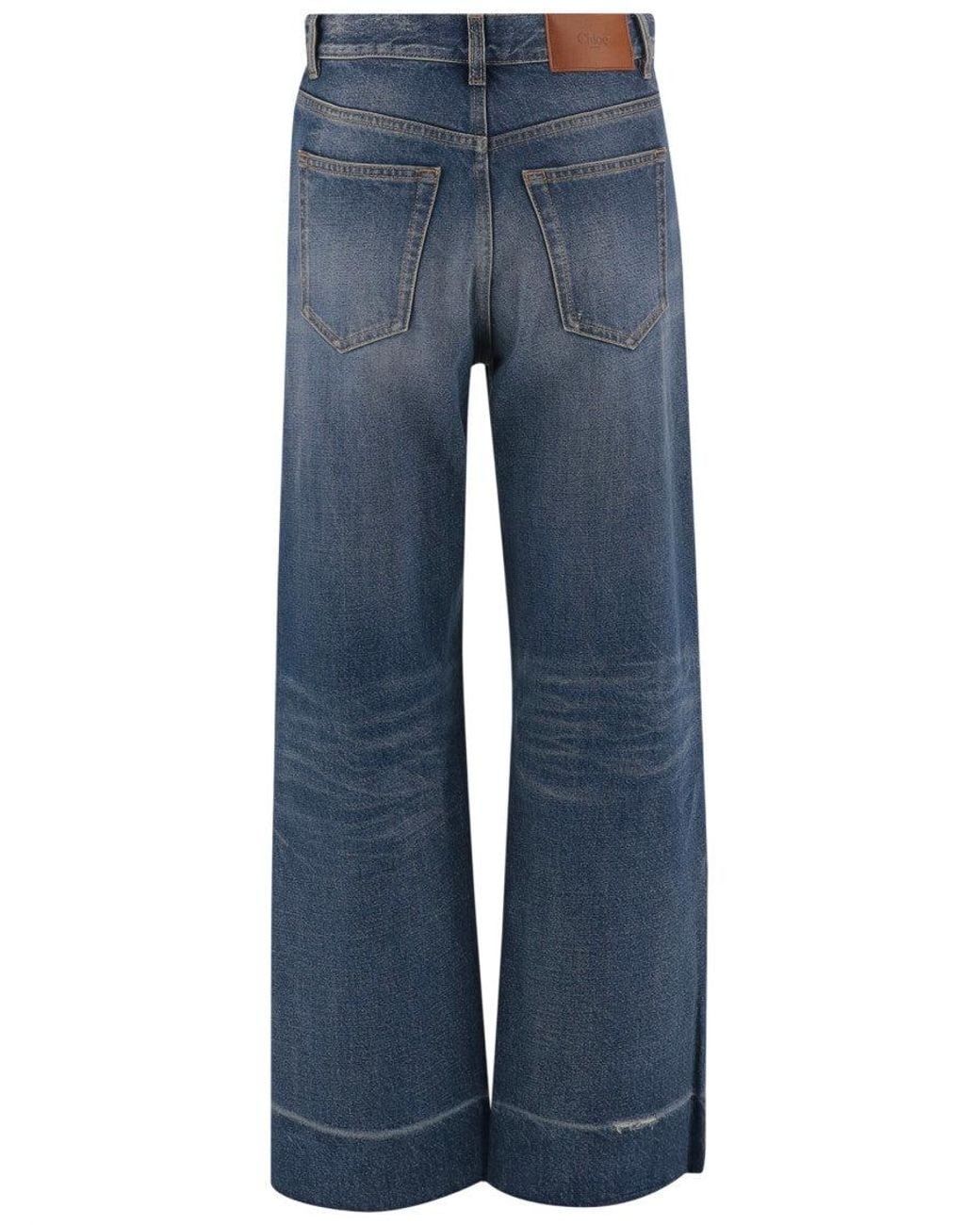 Chloé Blue Straight High Rise Jeans