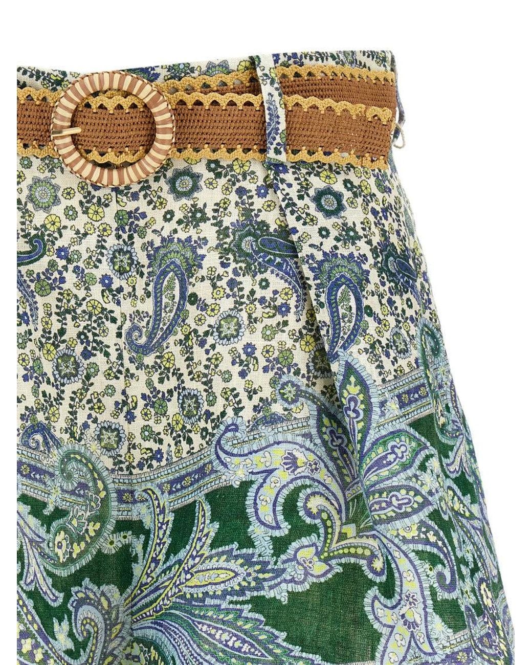 Zimmermann Green Ottie Tuck Shorts