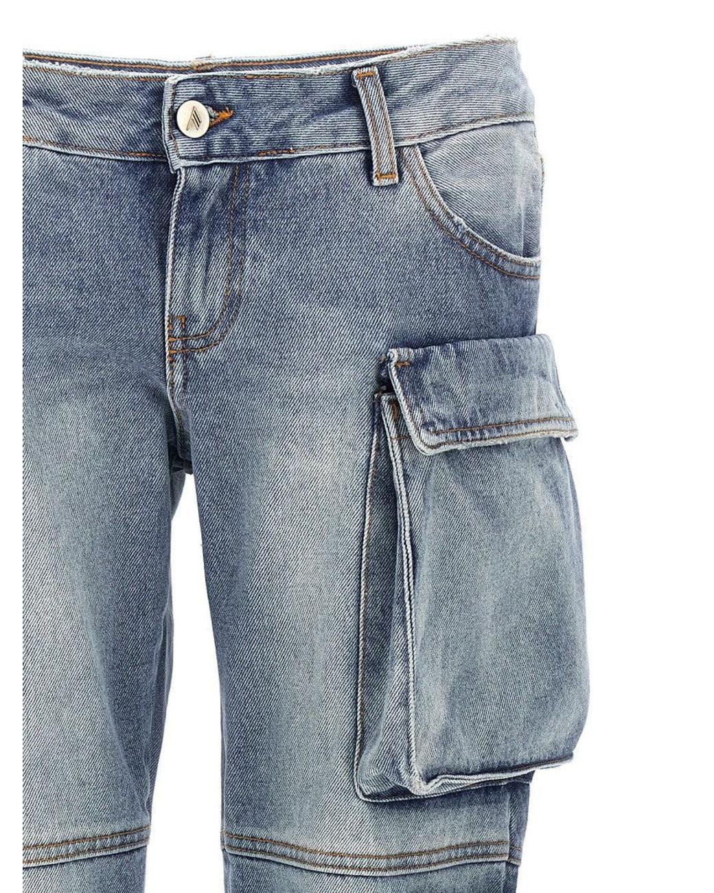 The Attico Blue Cargo Jeans