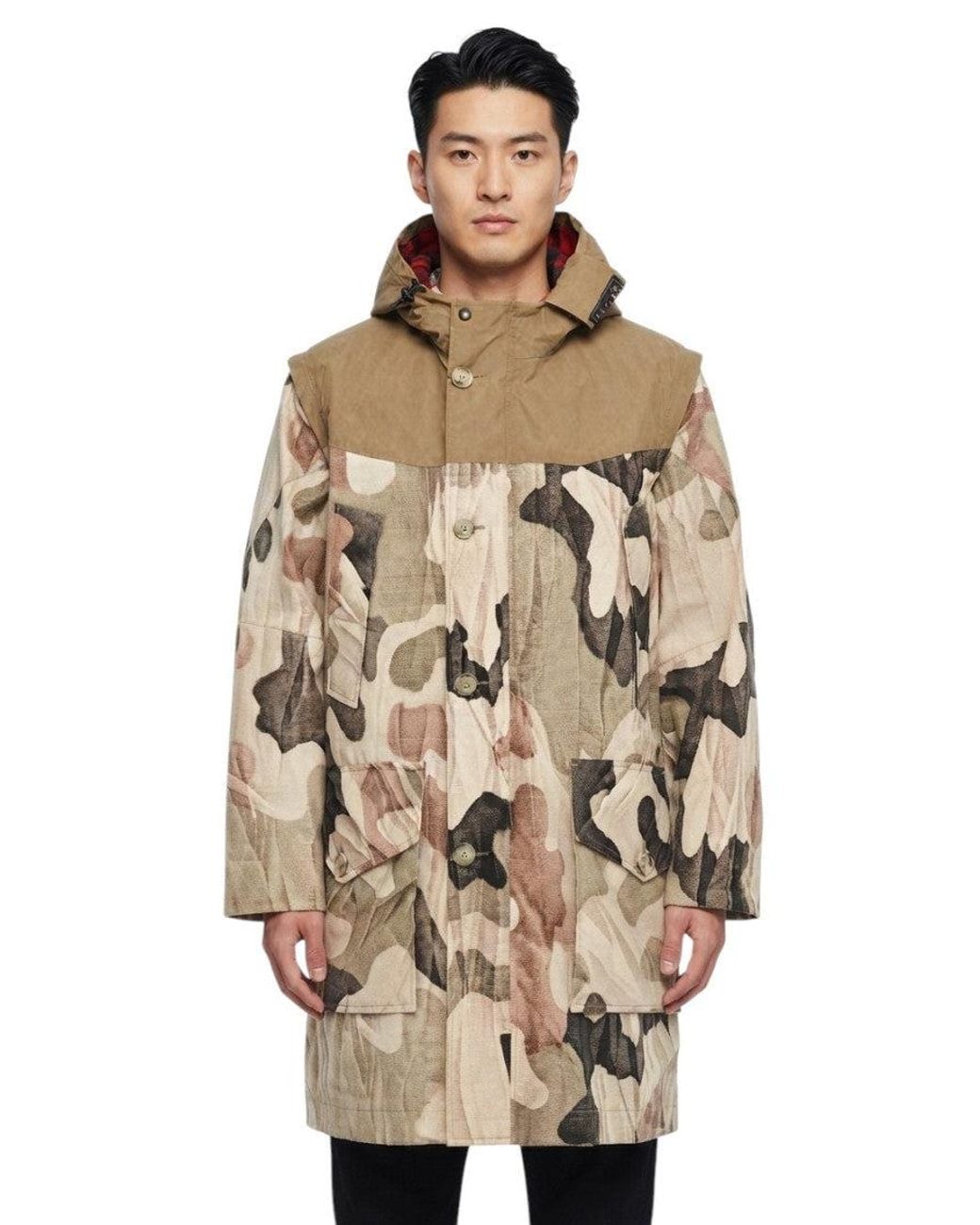 Woolrich Natural Hood Parka Jacket for men