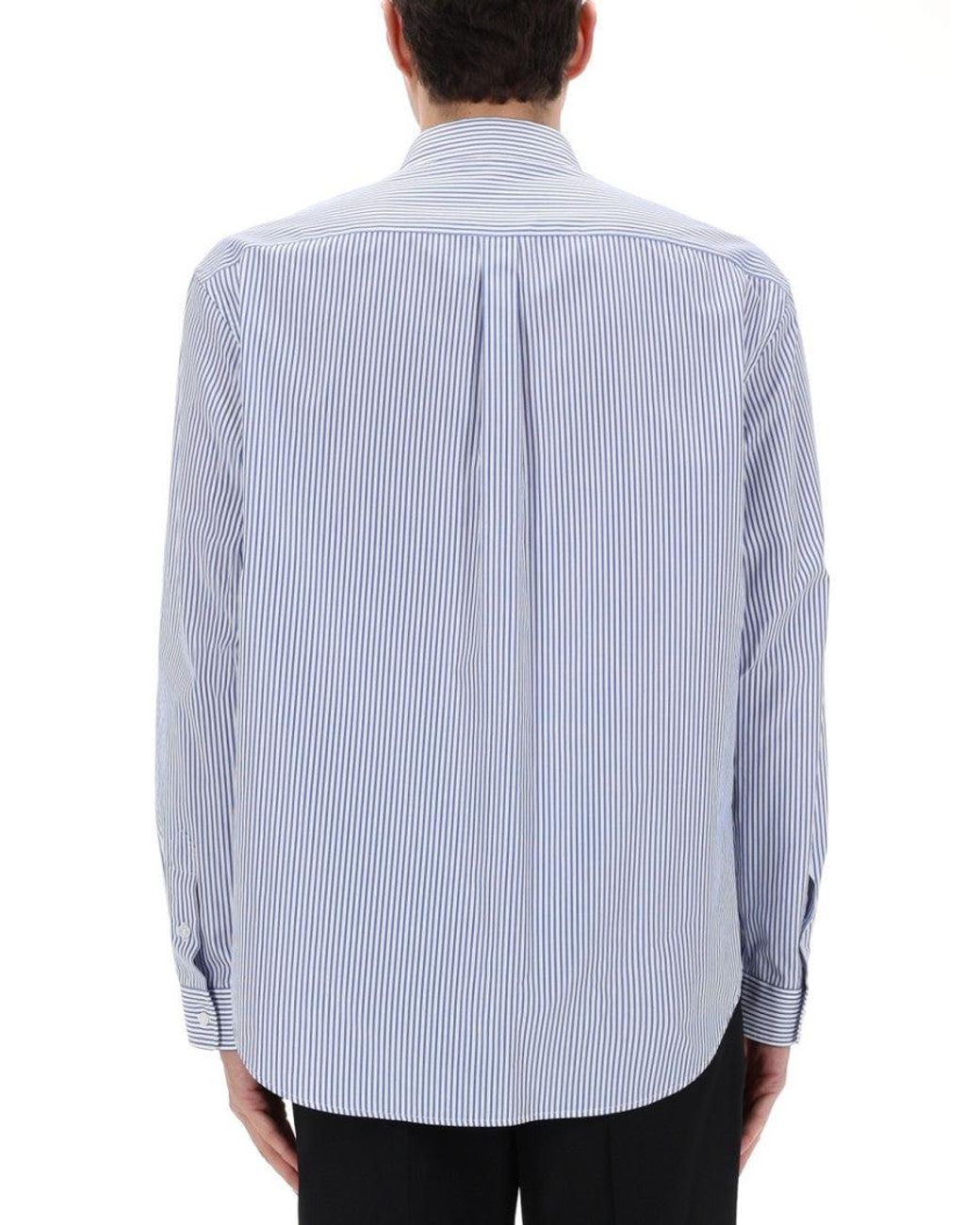 Balmain Blue Logo Shirt Cotton for men